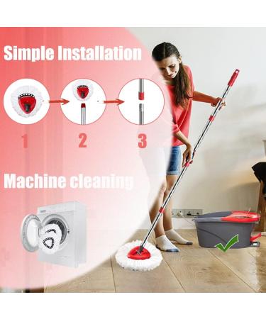 ANREKEYH Spin Mop Set with 2 Refills and Handle Replacement - White (1 Tank System) - Buy Online on SooperMarket.com