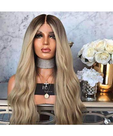 BGHJUE Middle Water Ripples Micro-Volume Fluffy Front Lace Large Waves Wigs