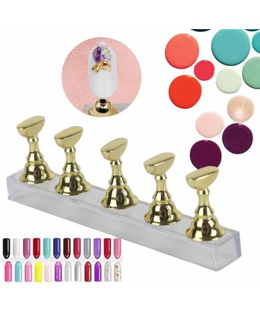 Nail 14 9 2 Display Stand for False Nails Nail Art Practice Gold Magnetic Nail Shelf - Buy Online on SooperMarket.com