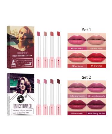 Buy Matte Non-Stick Cigarette Case Lipstick Set - Long Lasting Velvet Lip Gloss & Tint | Portable Makeup Kit for Perfect Lips - Buy Online on SooperMarket.com