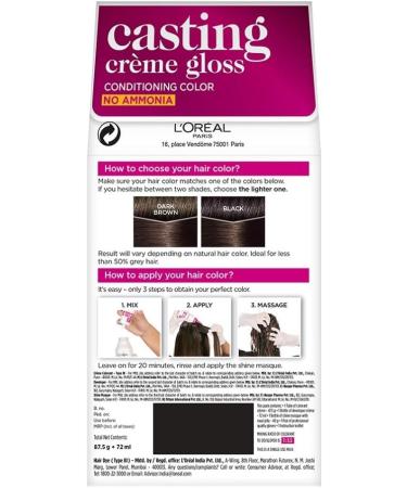 L'Oreal Paris Casting Creme Gloss Darkest Brown 300 - 1 Count (Pack of 1) - Buy Online on SooperMarket.com