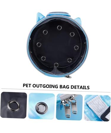 PACKOVE 1pc Pet Bag Transparent Backpack Blue Backpack Puppy Backpack Puppy Carrier Travel Space Cat Cage 35X35X17CM Blue - Buy Online on SooperMarket.com