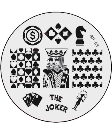 STAMPING STENCIL # BP-63 Cards Diamonds Hearts Spades Clubs Chess Casino King Joker Jeton