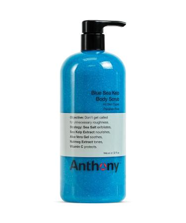 Anthony Exfoliating Body Scrub   Sea Salt  Vitamin C  And Aloe Vera Deep Cleans  Smooths Rough Patches & Soothes and Protects Skin   Blue Sea Kelp Body Wash 32 Fl Oz 32 Fl Oz (Pack of 1)