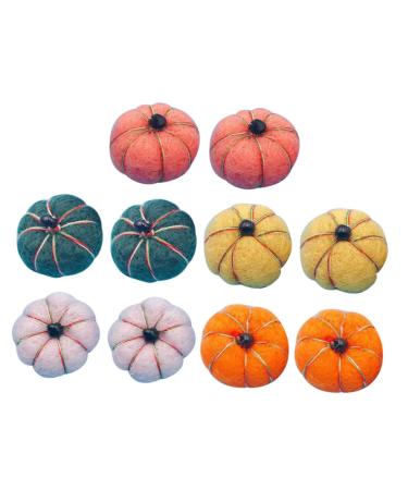 EXCEART 10pcs Felt Pumpkins Pompoms for Crafts Pumpkin Hairpin Clothes Sewing Materials Finished Product Random Color 10pcs 2X2CM
