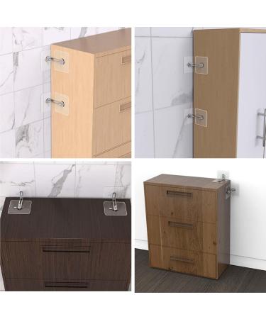 Kioiner 4 Pairs Furniture Wall Anchors Adhesive Adjustable Furniture Anchors for Securing Bookshelf Dresser Cupboard Cabinet Anti Tip Furniture Straps for Pet Baby Proofing Child Safety (Type A) - Buy Online on SooperMarket.com