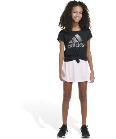 adidas Girls' 3-Stripe Skort, Elastic Waistband, 3T, Clear Pink - Buy Online on SooperMarket.com