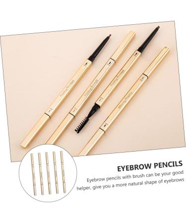 PLAFOPE 5pcs Brow Pencils with Brush Women Eyebrow Pencils Plastic Eyebrow Tatoo Pencil - Buy Online on SooperMarket.com