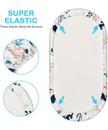 Buy Aolso Baby Mattress Clamping Sheet - 2 Pack Bassinet Cover 84x41cm | Fitted Polyester Stroller Bed Sheet in White/Blue - International Shipping Available - Buy Online on SooperMarket.com