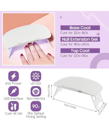 Janolia Amethyst Nail Extension Kit - UV Gel Starter Set with Nail Lamp Base & Top Coat for Perfect Nail Art Design - Buy Online on SooperMarket.com