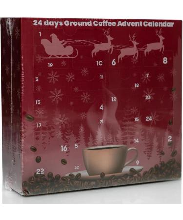 Christmas Ground Coffee Advent Calendar 2023-24 Days | Flavoured Coffee Beans Stencil Set for Men, Women, Adults | Gourmet Coffee Gift - Buy Online on SooperMarket.com