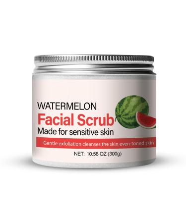 Watermelon Facial Scrub Cream Watermelon Face Scrub Daily Facial Scrub - Gently Exfoliates Cleanses Removes Dead Skin Blackheads Pores and Acne For all Skin Types(10.58 OZ)