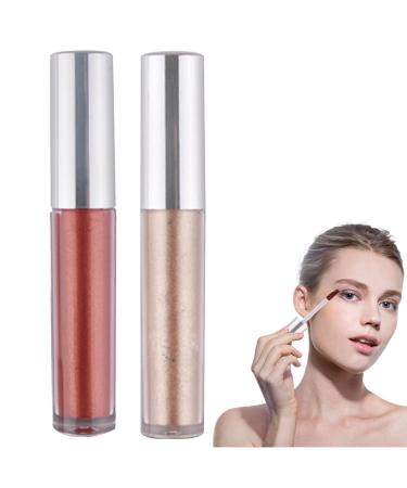 Buy 2PCS Multifunction Glitter Makeup Highlighter - Long Lasting Liquid Eyeshadow & Lipstick | Quick-Drying High Pigment Blush for Stunning Looks - Buy Online on SooperMarket.com