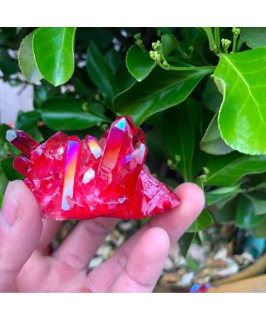 Natural Crystal Rough 1pcs Beautiful Rose Flame Aura Quartz Crystal Cluster Specimen - Buy Online on SooperMarket.com
