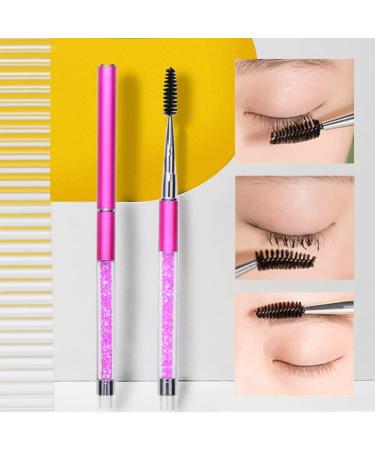 HESSION Eyelashes Comb Curlers Makeup Brush Mascara Brush Make Up Wands Eyebrow Brush with Cap Travel Accessories (HOT PINK) - Buy Online on SooperMarket.com