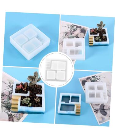 Operitacx 3pcs Box Pot Mold Silicone Molds Gypsum Resin Pot Pot Making Mold Epoxy Resin Crystal Whitex3pcs 10.6X10.6X3.3CMx3pcs - Buy Online on SooperMarket.com