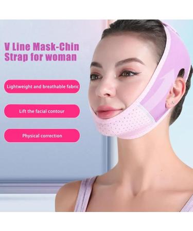 Ehoter Double Chin Reducer Face Slimming Strap & Neck Lifting Mask - Adjustable V Line Face Lifting Tape - Black Compression Bandage - Buy Online on SooperMarket.com
