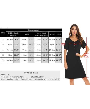 Irdcomps Women's Maternity Nursing Nightgown - Short Sleeve Button Sleepwear XXL - Buy Online on SooperMarket.com