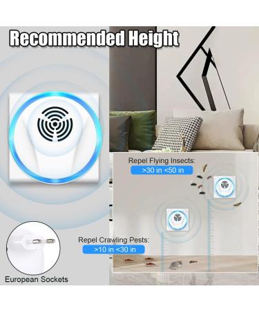 Yangun Ultrasound Pest Control - 4 Pack Electronic Insect Repellers for Mosquitoes Mice & Spiders | Safe Indoor Protection - Buy Online on SooperMarket.com
