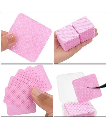 400pcs Glue Wipes - Eyelash & Nail Glue Remover Pads | Makeup Remover Tools | Pink Non-Woven Fabric Sheets - Buy Online on SooperMarket.com
