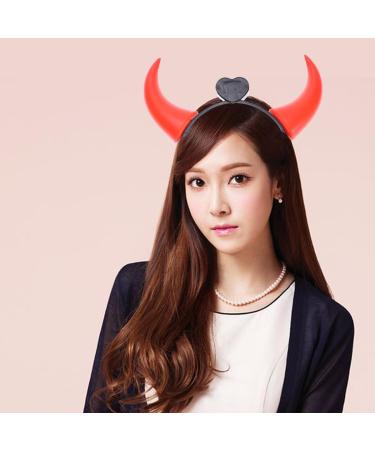 FOMIYES Halloween Headbands: Devil Horns Headband - Red Luminous Devil Horns Hairband LED Light Halloween Costume for Women Men Girls Halloween Party Cosplay Supplies - Buy Online on SooperMarket.com
