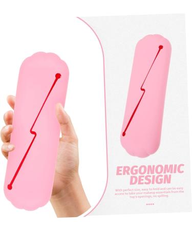 Angoily Silicone Makeup Brush Organizer Bag - Pink Cosmetic Brush Holder & Storage - Small Makeup Bags (20.5x6.5cm) for International Shipping - Buy Online on SooperMarket.com