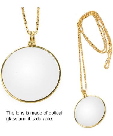 Magnifier Pendant Necklace 5X Monocle for Eye Costume Mini Magnify Glass Reeding Decorative Necklace for Library Reading Jewelry Crafts Needlework (gold) - Buy Online on SooperMarket.com
