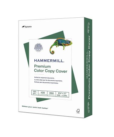 Hammermill Cardstock  Premium Color Copy  100 lb  8.5x11 - 1 Pack (250 Sheets) - 100 Bright  Made in the USA Card Stock  120024R  White 1 Pack | 250 Sheets Letter (8.5x11)