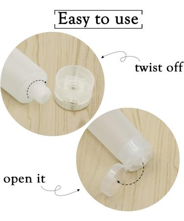 Alledomain 6Pcs 50g Empty Squeezable Soft Plastic Tubes Refillable Cosmetic Sample Vial Container with Flip Caps for Cream Shampoo Cleanser Shower Gel Lotion - Include 2pc Funnels & 12pc Labels - Buy Online on SooperMarket.com