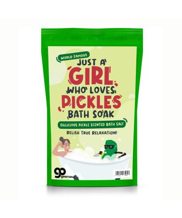 Girl Who Loves Pickles Bath Salts - Dill Pickle Scented Bath Soak for Women - Unique Spa Gift for Pickle Lovers Funny Stocking Stuffers for Moms and Gift Baskets for Girls Teens
