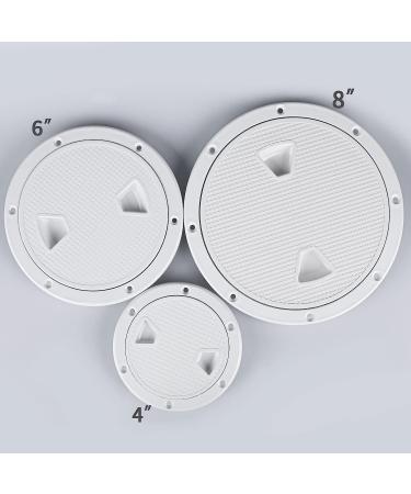 4/6/8 inch White Deck Plate Hatch with Detachable Cover - Non-Slip Inspection Hatch - Buy Online on SooperMarket.com
