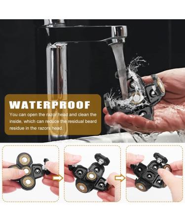 Replacement Shaver Blade Heads - 5 Heads Electric Razor for Beard & Face - Easy Install (Black+Gold) - Buy Online on SooperMarket.com