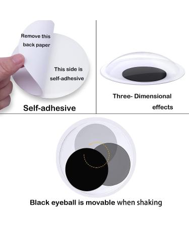 Large Self-Adhesive Wiggle Googly Eyes Set for DIY Crafts - 12 Pieces, 2-5 Diameter Size - Black and White Plastic Giant Wiggle Eyes for Home Decoration - Buy Online on SooperMarket.com