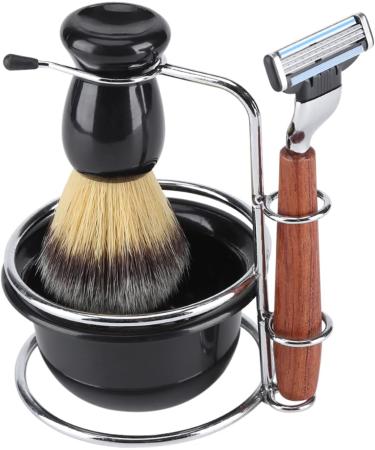 Premium WBTY 4-Part Shaving Set for Men | Manual Razor Stainless Steel Stand Brush & Bowl | Perfect Birthday & Father's Day Gift - Buy Online on SooperMarket.com