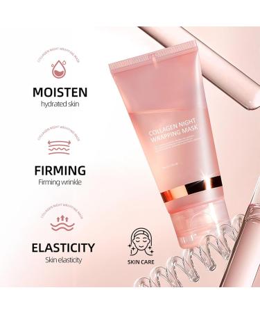 Collagen Night Wrapping Mask Collagen Overnight Face Mask Peel Off Face Masks - Hydrolyzed Collagen Face Masks Skincare for Elasticity & Hydration Tight Skin Reduce Sagging & Dullness - Buy Online on SooperMarket.com