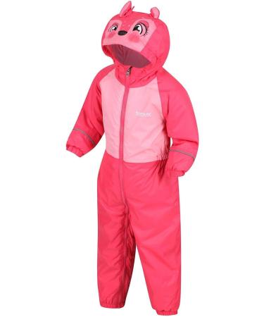 Regatta Children's Mudplay III Waterproof Insulated All-in-One Suit - Size 12-18 Geranium/Pink Blossom - Buy Online on SooperMarket.com