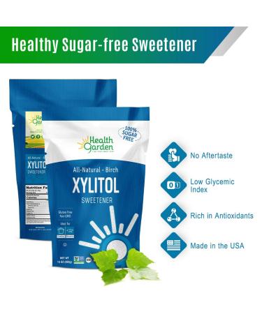 Health Garden Birch Xylitol Sweetener - Non GMO - Kosher - Made in USA - Keto Friendly - 2 Pack (1 lb Each) - Buy Online on SooperMarket.com