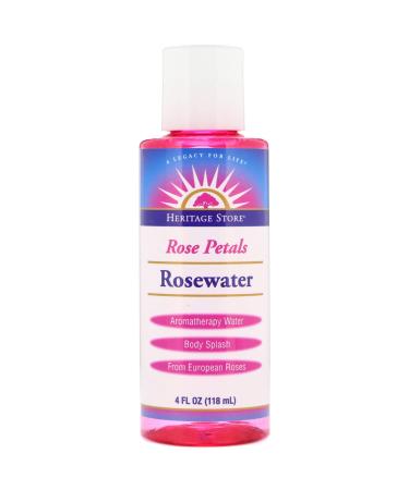 Heritage Store Rosewater Aromatherapy Water Rose Petals 4 fl oz (118 ml)