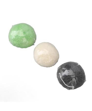 Zetiling 3pcs Konjac Facial Sponge Set Exfoliating & Cleansing for Sensitive Skin | Black White Green | Strong Absorption - Buy Online on SooperMarket.com