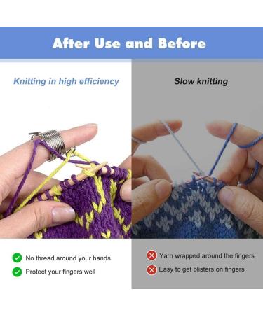 JOYUETLAN Stainless Steel Yarn Guide Knitting Thimble - 2 Piece Set for Crafts - Knitting Accessories Tool - Buy Online on SooperMarket.com