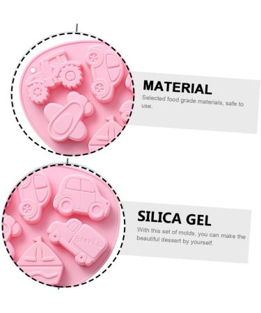 Alipis 2pcs Silicone Baking Mold Silicone Molds Fruit Tray Vehicle Chocolate Mold 3D Mousse Fondant Mold 21x16cm Pink - Buy Online on SooperMarket.com