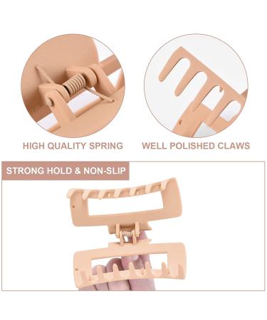 12 Pcs Rectangle Hair Clips Set for Women and Girls - Includes 6 Large Claw Clips for Thick Hair and 6 Small Claw Clips for Thin Hair - Buy Online on SooperMarket.com
