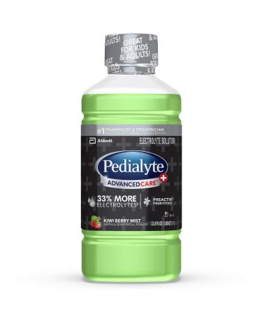 Pedialyte AdvancedCare Plus Electrolyte Drink, 1 Liter, with 33% More Electrolytes and has PreActiv Prebiotics, Kiwi Berry Mist