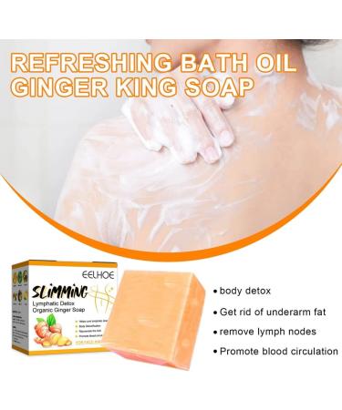 LICHENGTAI Ginger Bar Soap Lymphatic Detox Organic Ginger Bath Soap Natural Organic Ginger Soap Bar for Swelling and Pain Relief Natural Lymphatic Drainage Ginger Soap for All Skin Types - Buy Online on SooperMarket.com