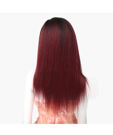 SHIYID African American Wigs for Black Women - Red Straight Lace Wig | Premium Synthetic Hair - Buy Online on SooperMarket.com