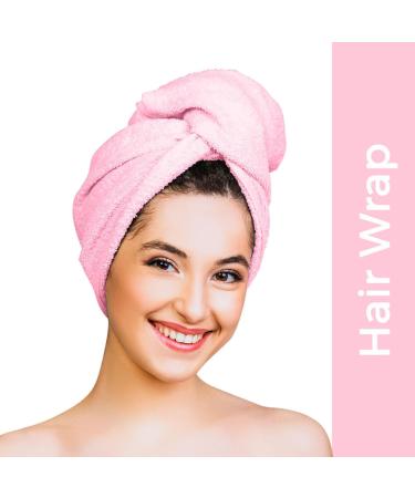 Nykaa Naturals Microfiber Hair Towel Wrap - Lightweight & Absorbent Gentle on Hair Prevents Frizz - Pink - 1 pc | Ideal for All Hair Types - Buy Online on SooperMarket.com