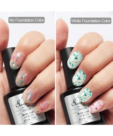 Saviland Dried Flower Gel Nail Polish Kit - 6 Colors Soak Off U V LED Varnish for Manicure Nail Art (Pink Blue Yellow) - Buy Online on SooperMarket.com
