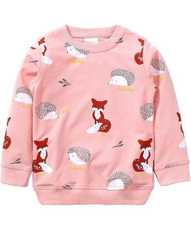 Girls Sweatshirt for Kids Cotton Top Casual Jumper Girl T Shirt Toddler Clothes Long Sleeve Pullover Age 1-12 Years 4-5 Years 01 Pink