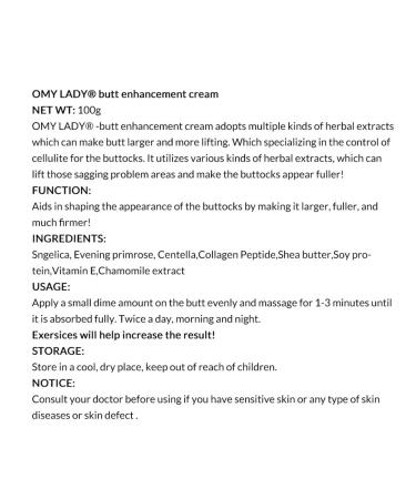 Maikoa Butt Enhancement Cream 100g - Hip up, Bigger Buttock, Firm Hip Lift - Women's Massage Cream - Buy Online on SooperMarket.com
