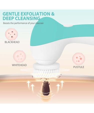 Rechargeable Facial Cleansing Spin Brush Set - 4 Exfoliating Brush Heads | Waterproof Face Spa System by CLSEVXY - Gentle Exfoliation & Deep Scrubbing - Buy Online on SooperMarket.com